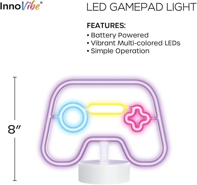 LED Gamer Neon Sign – Video Game Wall Decor, Gaming Room Light, Cool Desk Lamp for Boys Room, LED Neon Gaming Accessories