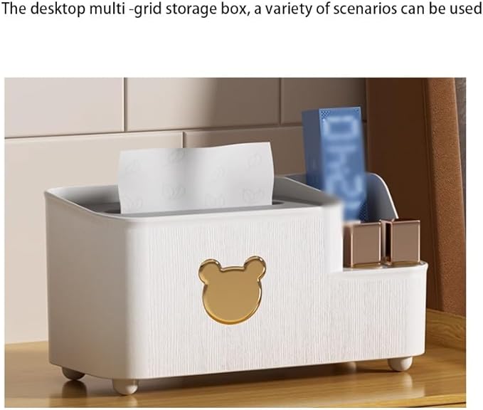 Stylish Tissue Box Multifunctional Tissue Box Tissue Box Cover with Storage Tissue and Remote Control Holder for Home Office Desk Bedroom Modern Tissue Box (Color : Pink, Size : B) (White B)