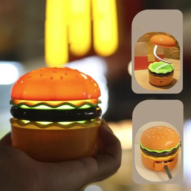 CHANLAOSAN Cute Desk Lamp,Table lamp,Night Lights,Hamburger Small Night lamp,Desk Accessories, Room Decor for Boys Girls Gifts