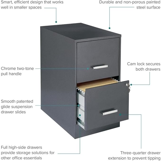 Lorell SOHO 22" 2-Drawer File Cabinet LLR16871