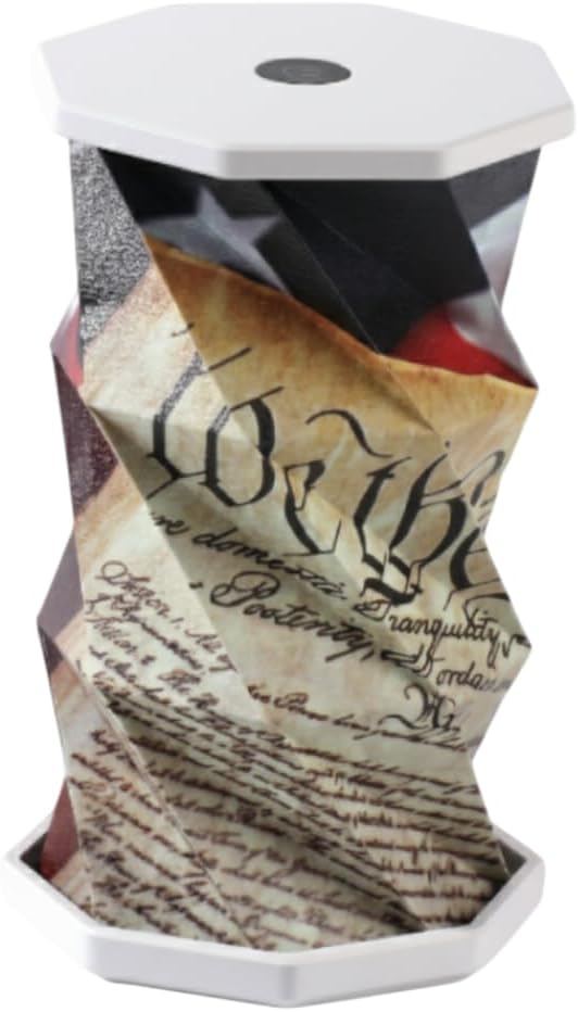 Origami Expanding Foldable LED Desk Lamp – USB Rechargeable & Portable - Dimmable Touch Control Light with Adjustable Height up to 5 1/2 for Office, Bedside - Sleek & Modern Design (We The People)