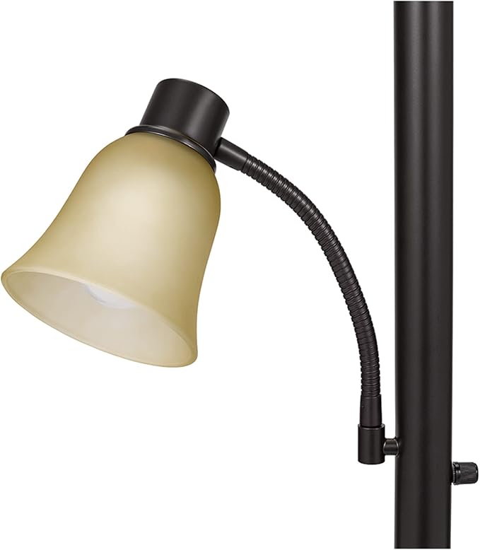 Catalina Lighting 18223-002 Transitional Uplight Floor Lamp with Reading Light, Standing Lamp, Living Room Light, LED Bulb NOT Included,71", Dark Bronze