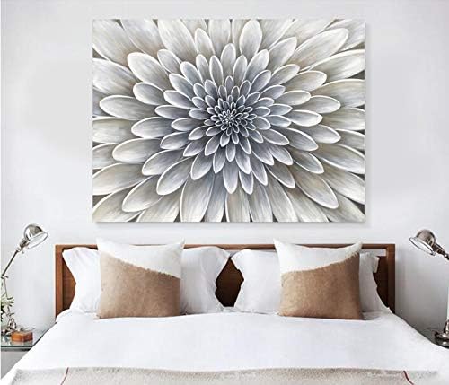 Yihui Arts Large White Flower Wall Painting Hand Painted Floral Pictures Artwork For Dinning Room Decoration,36x48IN