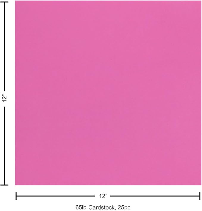 PA Paper Accents Smooth Cardstock 12" x 12" Purple, 65lb colored cardstock paper for card making, scrapbooking, printing, quilling and crafts, 25 piece pack
