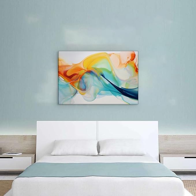 Wall Art for Office. Vibrant Explosion Of Swirling Colors, A Dynamic Fusion Of Passion And Tranquility Large Wall Art, Canvas Wall Arts, Wall Art Decor, Office Wall. Size: 130x86 cm (51x34 inch)
