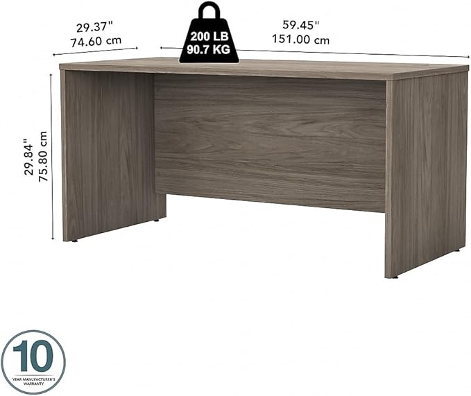 Bush Business Furniture Studio C 60W x 30D Office Desk in Modern Hickory, Computer Table for Home or Professional Workspace