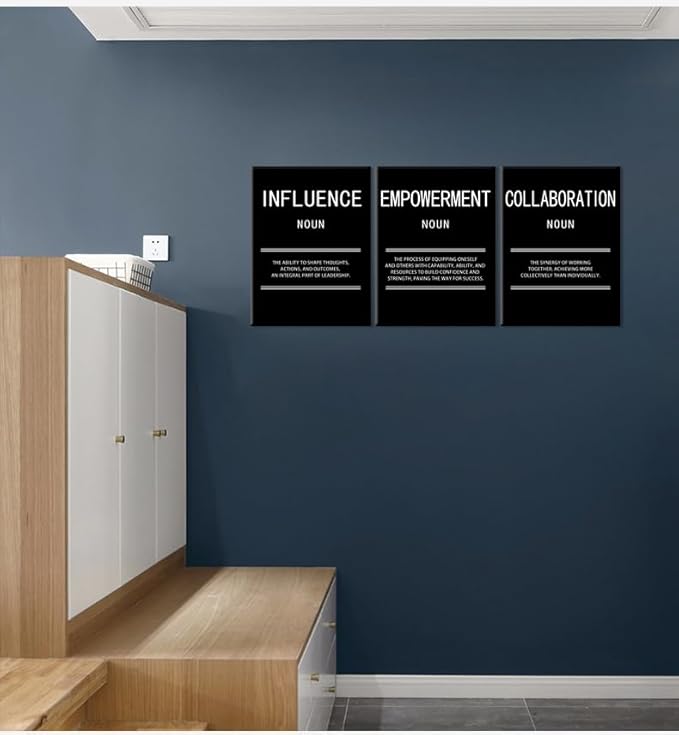 Collaboration Empowerment Influence Motivational Wall Art for Office Inspirational Leadership Print Canvas Poster Painting Modern Inspiring Artwork for Home Living Room Wall Decor[36''Wx 16''H]