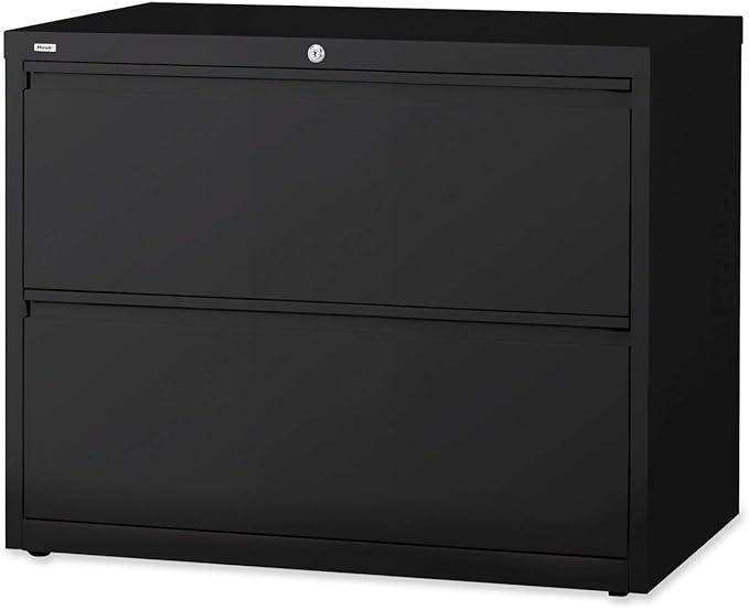 Lorell 2-Drawer Lateral File, 42 by 18-5/8 by 28-1/8-Inch, Black