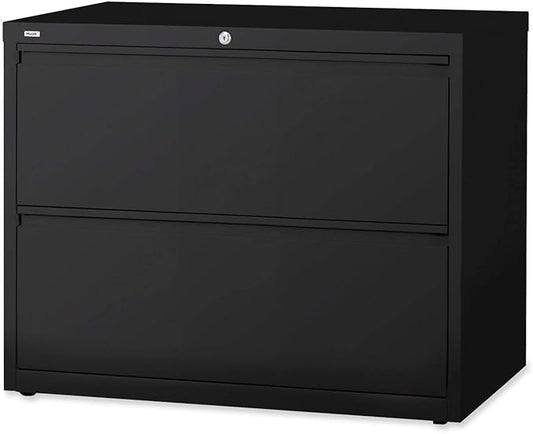 Lorell 2-Drawer Lateral File, 42 by 18-5/8 by 28-1/8-Inch, Black