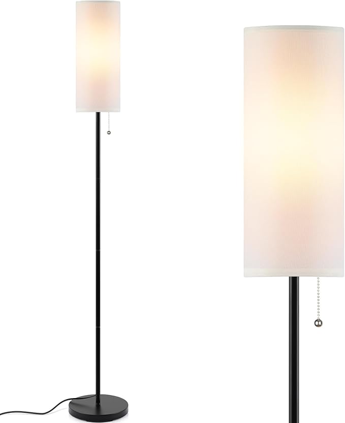 Floor Lamp for Living Room, 3 Color Temperature Modern Standing Lamps, Minimalist Floor Lights for Bedroom, Office, Reading, White