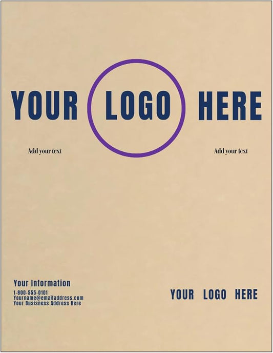 LUXPaper Custom Printed 8.5" x 11" Parchment Paper | Personalized Logo & Text | Letter Size | Cream | 60lb. Text | 100 Qty