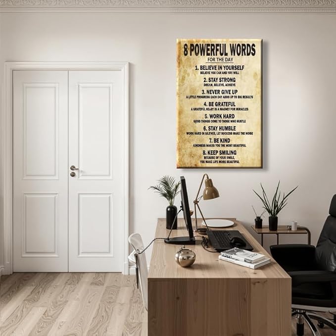 Consistency Quote Framed Canvas Wall Art Do It Anyway Vintage Prints Wall Decor for Home Gym Office Man Cave Fitness Studio Made in USA