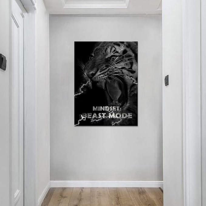 Inspirational Wall Art Motivational Pictures Prints on Canvas Modern Inspiring Entrepreneur Quotes Posters Mindset Beast Mode Painting Artwork Decor for Living Room Office Home Gifts (18" Wx24 H)