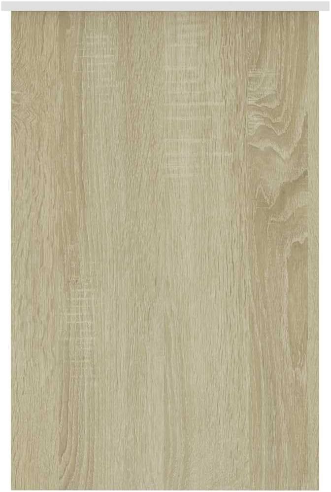White & Sonoma Oak Engineered Wood Desk, 39.4" Writing Computer Desk with Drawer, Modern Home Office Work Table, Study Furniture