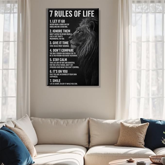 Modern Motivational Framed Canvas Wall Art Positive Prints Wall Decor for Office Bedroom Living Room Gym Dorm Home Classroom Made in USA