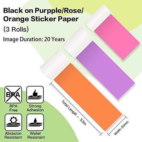 Phomemo Mini Pocket Printer- M02 Portable Thermal Tiny Photo Printer with 6 Rolls Paper, for Home, School, Office, Compatible with iOS and Android, Pink
