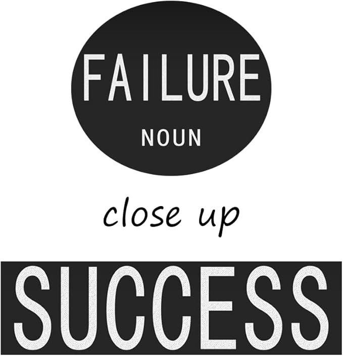 Inspirational Office Wall Decor 3 Piece Motivational Wall Art Execute Verb Wall Painting Picture Quote Success Failure Noun Posters Prints Black Canvas Artwork School Home Framed [48" W X 24" H]