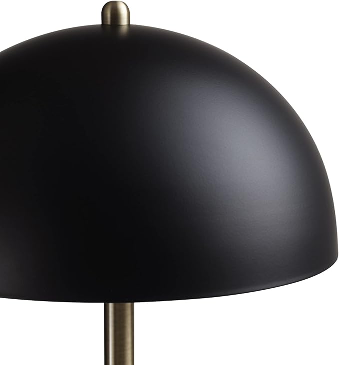 Globe Electric 52938 Luna 15" Desk Lamp, Matte Black, Matte Brass Accents, in-Line On/Off Rocker Switch