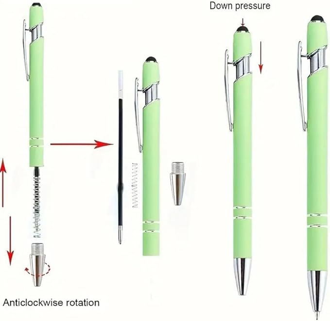 50 pcs 2-in-1 Retractable Ballpoint Pen Refill - Touch Screen Stylus Pen Refills - 3.85inch/9.8cm Pen Refills