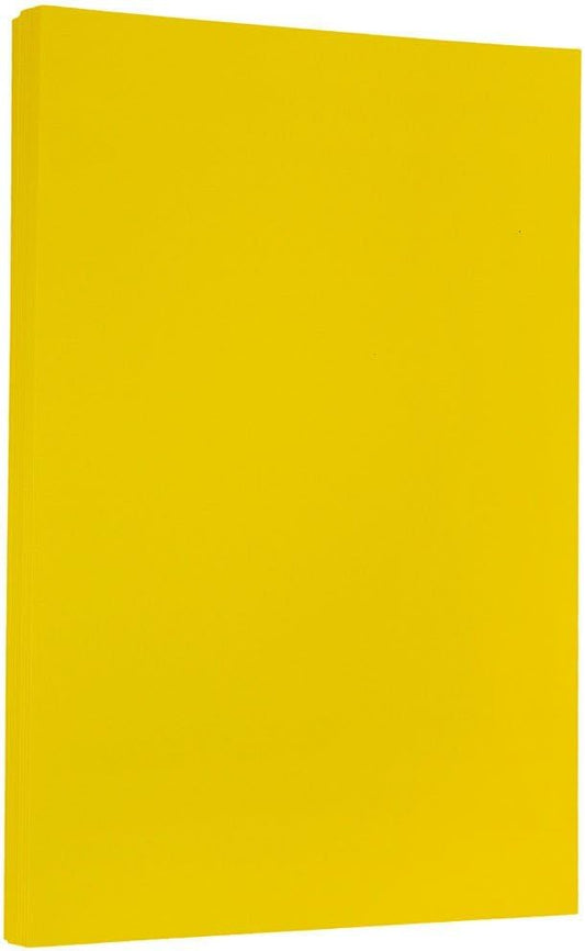 JAM PAPER Legal Colored 24lb Paper - 90 GSM - 8.5 x 14 - Yellow Recycled - 100 Sheets/Pack