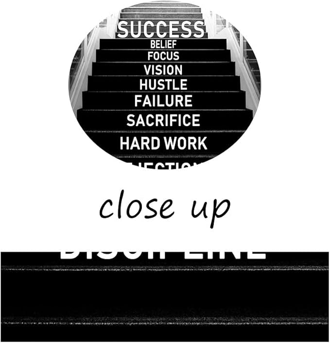 Large Inspirational Wall Art - Black and White Success Poster Positive Quotes Wall Decor Modern Motivational Artwork for Office Home, Framed & Stretched 28 x 44 inch