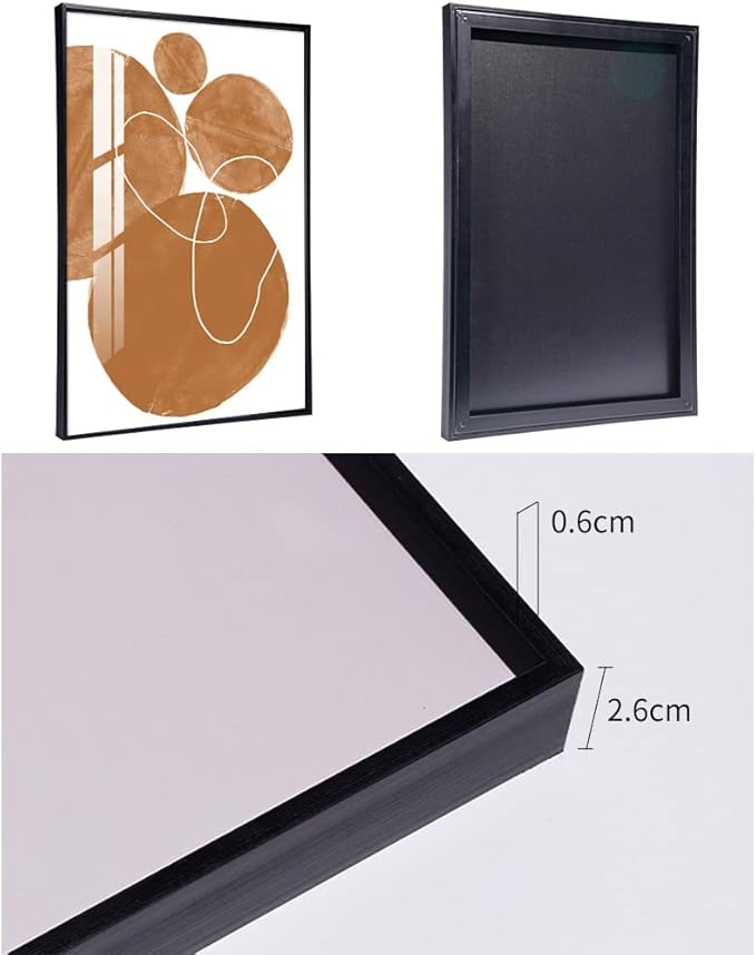 Large Wall Art for Living Room,Black Framed Abstract Wall Decor for Home Minimalist Artwork Painting 24" x 32" 3 Pieces Canvas Print for Bedroom Decor Kitchen Office Hang a Modern Picture