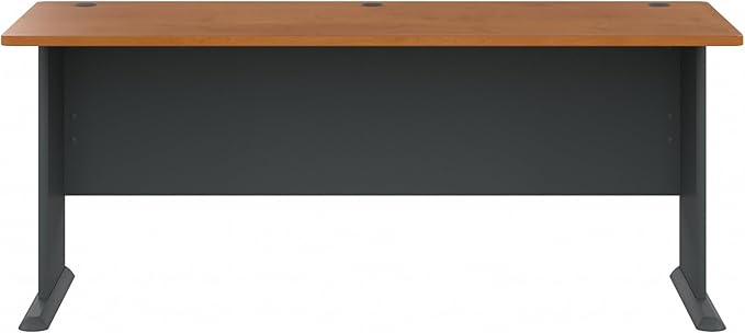 Bush Business Furniture Series A 72W Desk in Natural Cherry and Slate, Large Workstation for Home or Professional Workspace, Desktop Solution for Office Use