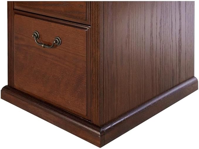 Pemberly Row Traditional 4-Drawer Wood Filing Cabinet Office Storage in Brown, Solid Wood, Sturdy and Durable, Office or Home Use, Secure Document Organization, Classic Design