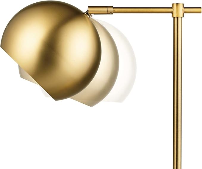Globe Electric 18" Desk Lamp, Matte Brass Finish, Pivoting Shade, in-Line Rocker Switch, 10W LED Bulb Included, Vintage Glam Style, 52915