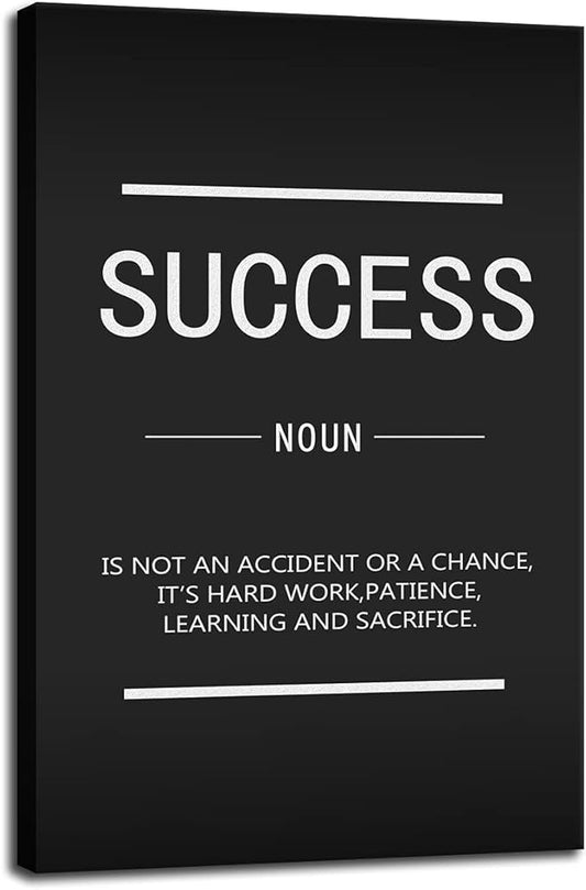 Inspirational Success Wall Art Motivational Entrepreneur Quotes Canvas Print Poster Framed Wooden Artwork Home Office Decoration[12''W X 18''H]