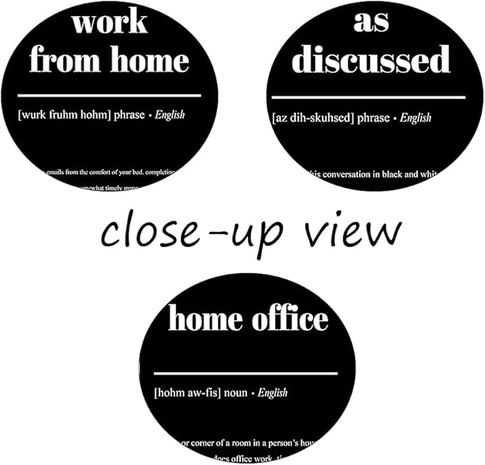 3 Piece Inspirational Canvas Wall Art, Quote "Work From Home - as Discussed - Home Office" Motivational Print Picture, Triptych Entrepreneur Poster Framed Artwork for Men Women Room Decor(36"Wx18" H)