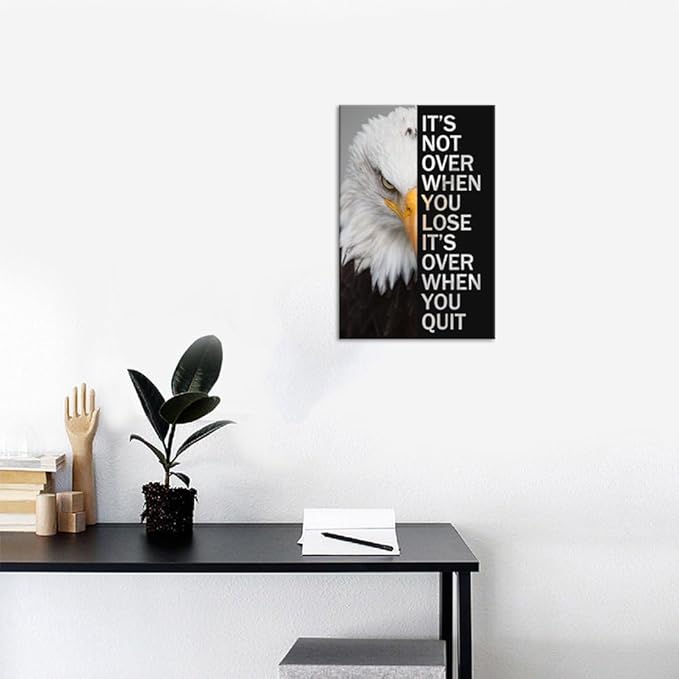 Inspirational Canvas Wall Art Inspirational Animal Eagle Poster Motivational Entrepreneur Positive Quote Picture Print Artwork Office Decor Holiday Gift Frame Ready to Hang[12''W X 18''H]