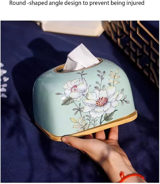 Stylish Tissue Box Ceramics Tissue Box FashionTissue Organizer and Durable Tissue Box for Bathroom Vanity Desks Offices Bedroom Home Table Modern Tissue Box (Color : Natural, Size : C) (Natural D)