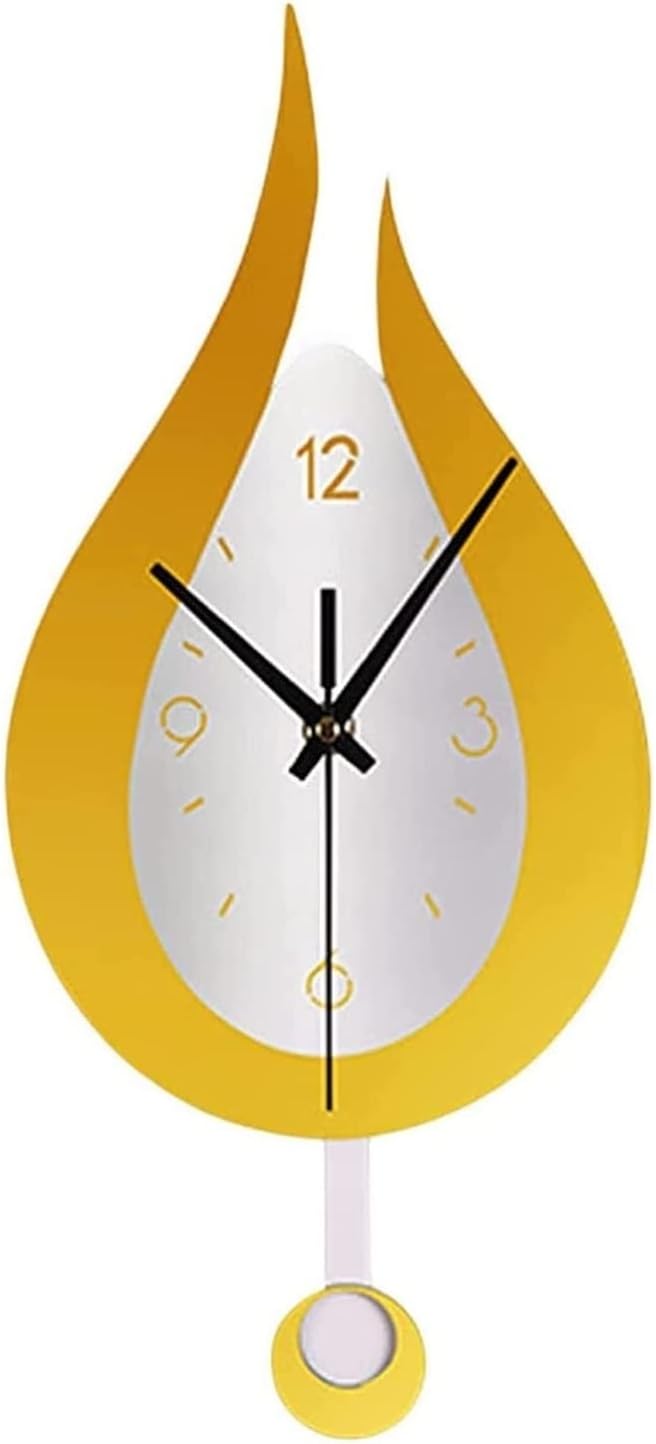 Wall Clock Wall Clock 3D Modern Wall Clock Decor Decorative Office Wall Clock with Pendulum Silent Numerals Water Drop Wall Clock Modern Clock (A 17 * 38cm)