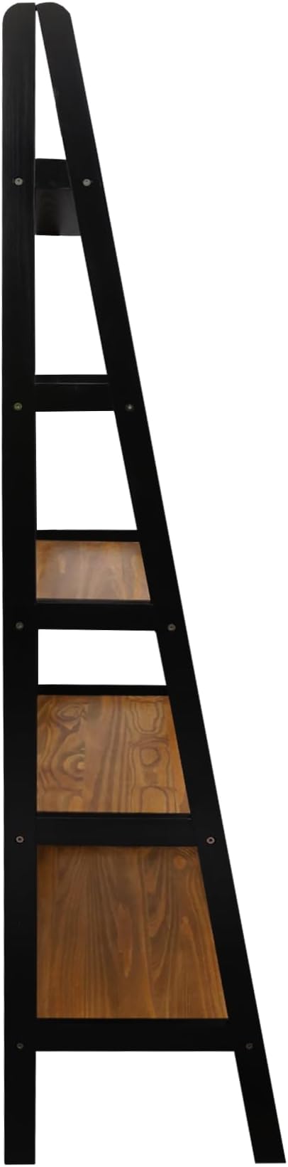 Casual Home 100% Solid Wood 5-Shelf Ladder Bookcase, Standard, 72" H, Two-Tone