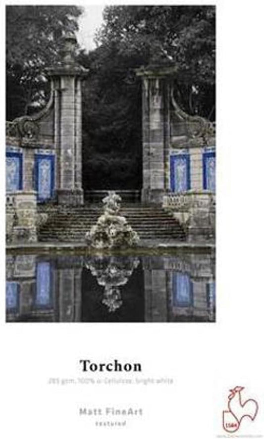 Hahnemuhle Torchon, 100 % TCF Pulp Rough Matte Texture, Bright White Inkjet Paper, 19.6 mil., 285 g/mA, 13x19", 25 Sheets
