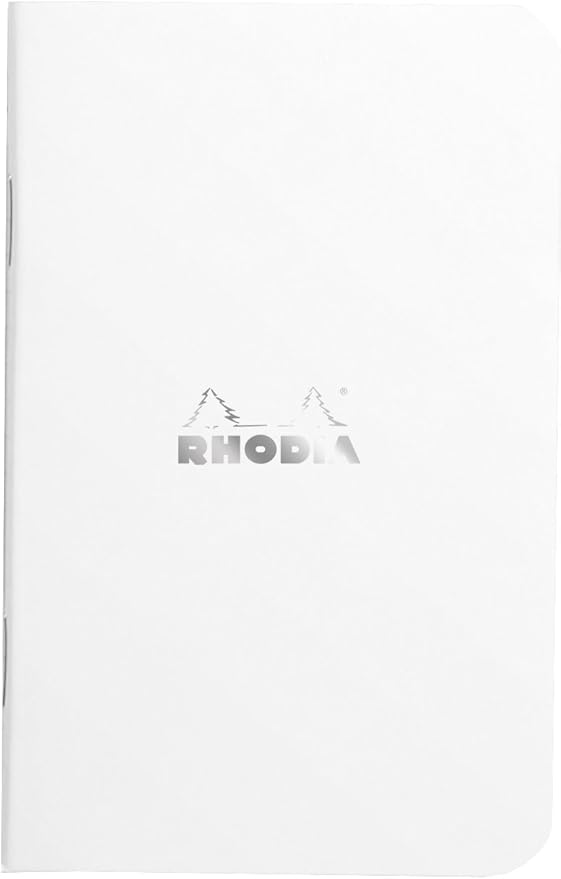 Rhodia Slim Staplebound Notebooks - Graph 48 Sheets - 3 x 4 3/4 in. - White Cover (119151C)