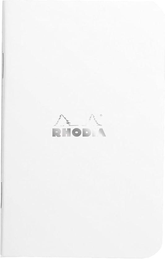 Rhodia Slim Staplebound Notebooks - Graph 48 Sheets - 3 x 4 3/4 in. - White Cover (119151C)