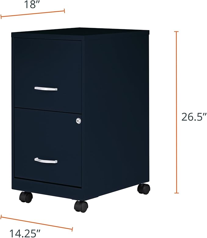 Lorell LYS SOHO File/File Mobile File Cabinet, Navy