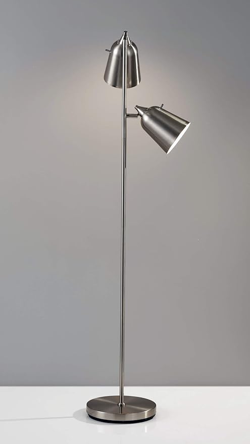 ADESSO 3237-01 Floor-Lamps, Matte Black/Antique Brass