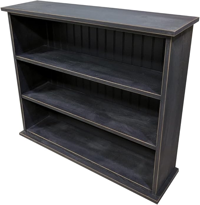 Sawdust City Solid Wood Small Bookcase/Bookshelf / 3-Tier (Old - Black)