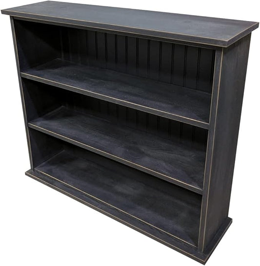 Sawdust City Solid Wood Small Bookcase/Bookshelf / 3-Tier (Old - Black)