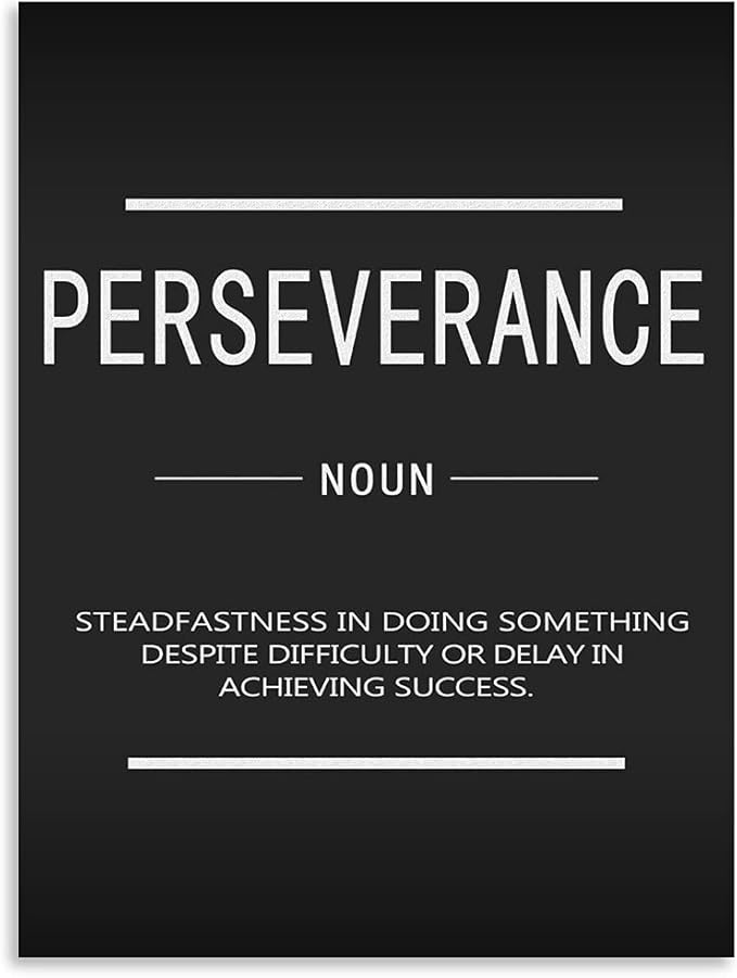 Motivational Poster Inspirational Canvas Wall Art Entrepreneur Quotations Painting Modern Perseverance Inspirational Poster Printing Artwork Office Decoration Frame Ready to Hang[18" W x 24" H]