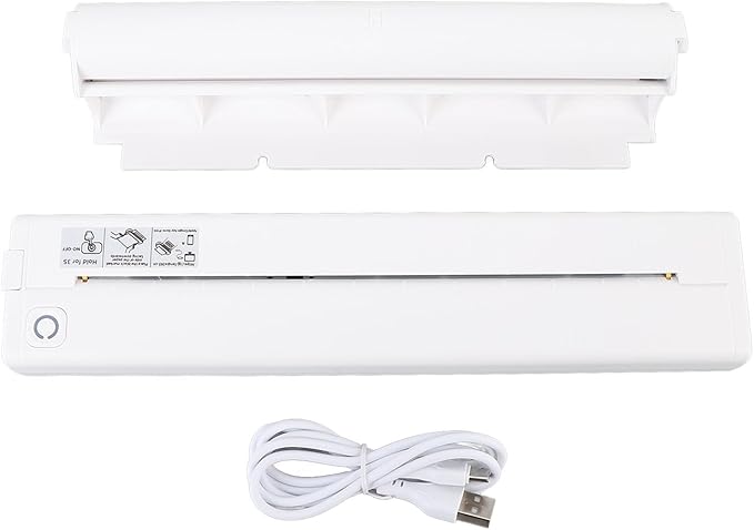 Yoidesu Inkless Portable Printer for Travel,Printers for Home Use,Wireless Thermal Printer with Bluetooth,Printable Paper Width 210 218mm Wide,Compatible with Android for Home Office (White)