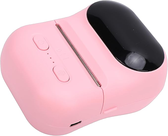 VBESTLIFE Mini Portable Thermal Printer Print Pod, Inkless Bluetooth Label Maker Machine for DIY Crafts, Journaling, Office & Home Use (Pink)