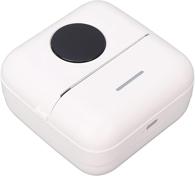 Portable Thermal Sticker Printer with Bluetooth Connectivity for Mobile Devices - Includes 10 Rolls of 57 x 26 mm Self Adhesive Paper - Inkless Printing for Office and Personal Use