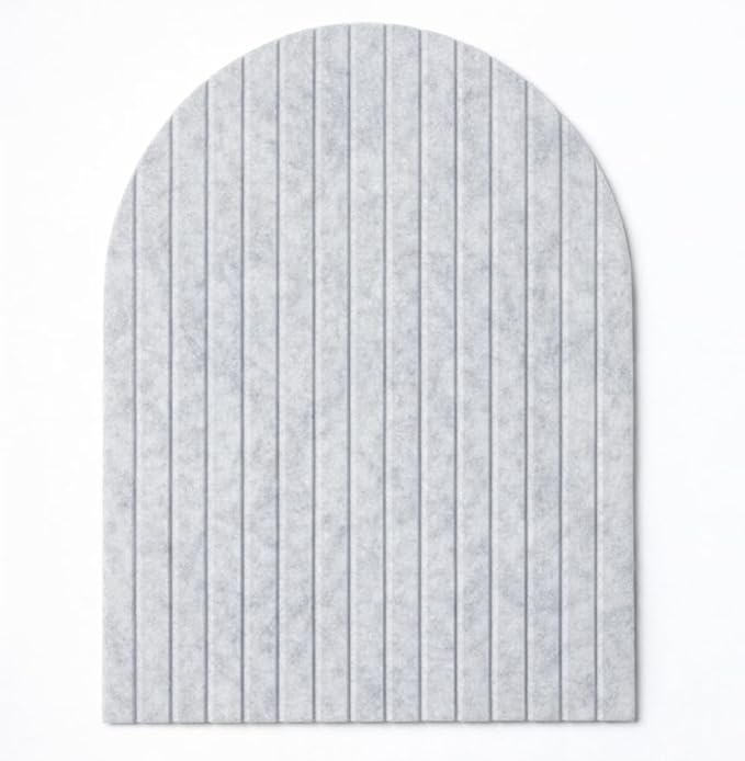 Orelle Fluted Arch Felt Bulletin Board | Foldable Peel and Stick Felt Board for Wall | Aesthetic Arch Pin Boards for Walls, Office, Vision Board, Kids Art Display | 23 x 31”| Heather Gray