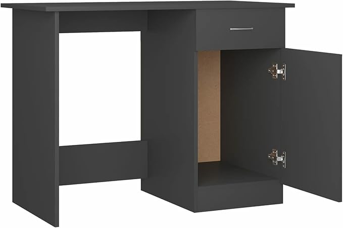 Bopdu Writing Desk Computer Desk Home Office, Writing Table Gamer Workstation Study Desk Gray 39.4"x19.7"x29.9" Engineered Wood