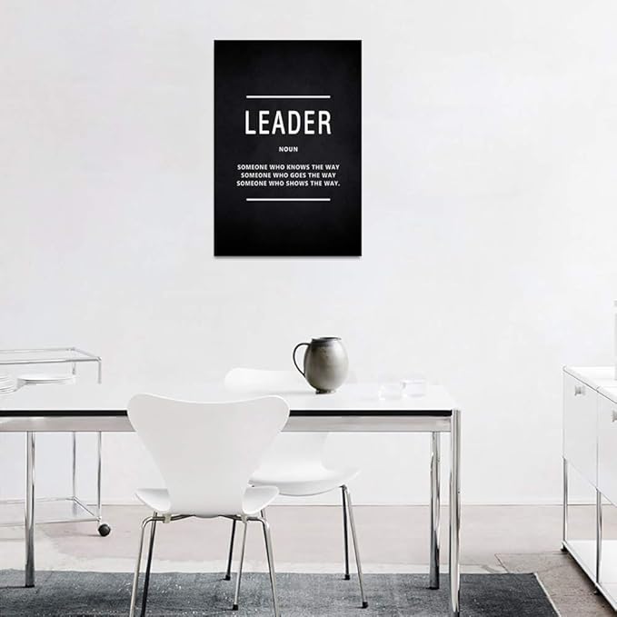 Yatsen Bridge Inspirational Wall Art Leader Noun Inspiring Painting Prints on Canvas Motivational Leadership Entrepreneur Quotes Posters Inspiration Artwork Decor for Home Office Framed (24”Wx36”H)