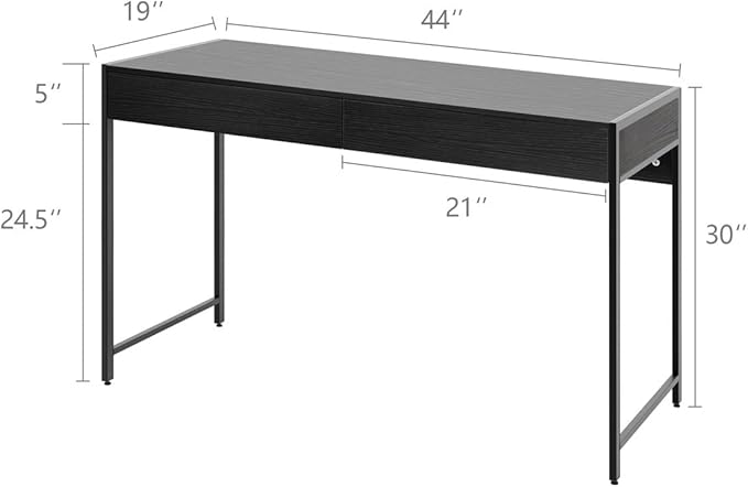 2-Drawer Computer Desk Study Table Writing Workstation Home Office Black